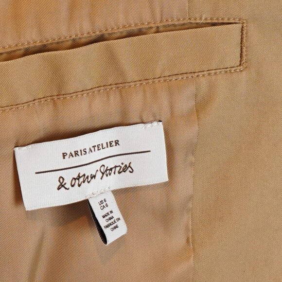 & Other Stories Oversized Floral Quilted Jacket Beige - Size 6 - Picture 6 of 9